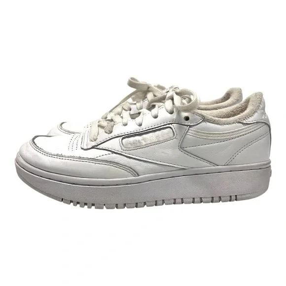 Reebok Women’s Club C White Leather Double Classic Platform Tennis Shoes 7.5 - Picture 3 of 15